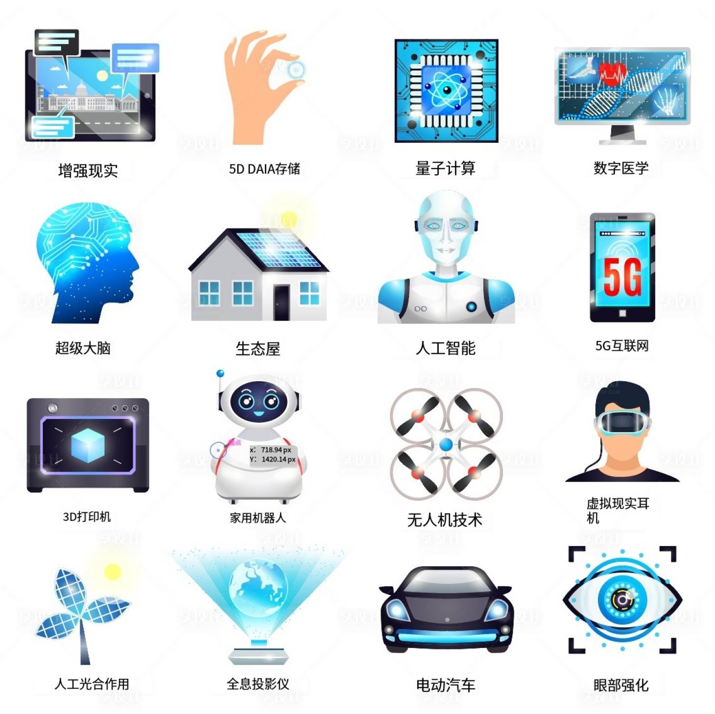 源文件下载【芯片新能源人工智能图标】编号：70590019785787291