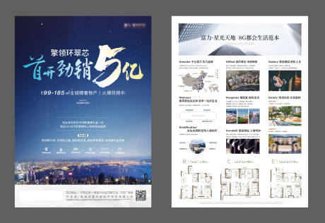 源文件下载【洋房高层住宅户型配套宣传单DM单页】编号：87790019678791032
