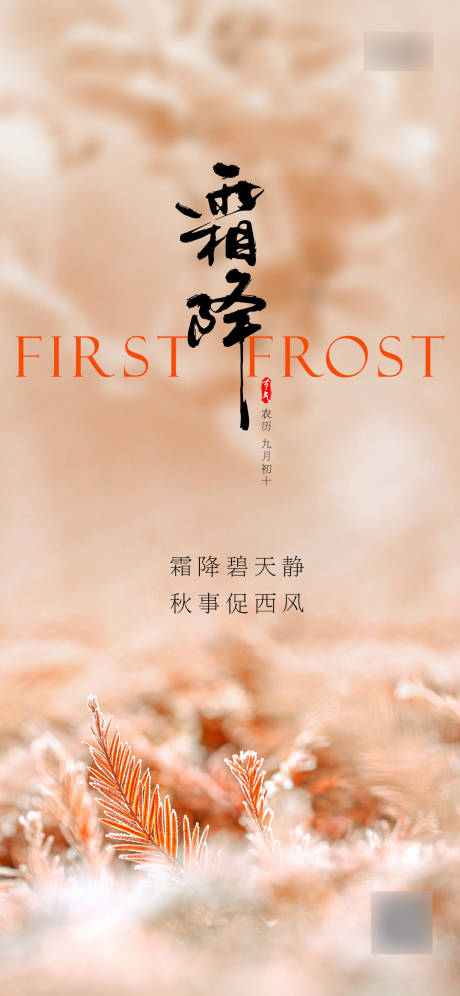 源文件下载【享设计】搜索编号：60430019996606917【霜降节气海报】