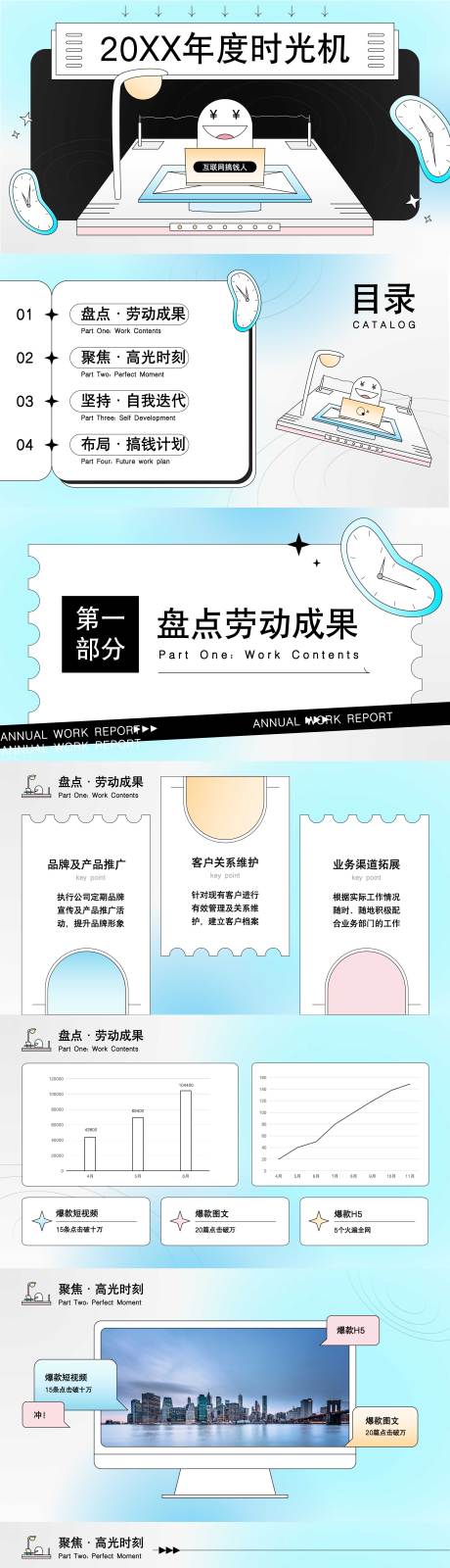 源文件下载【蓝色手绘风互联网年终总结PPT】编号：68770019604719892