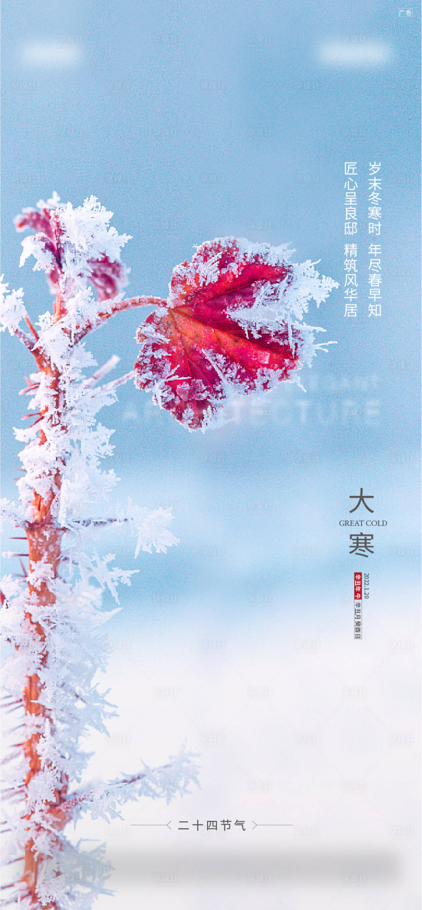 源文件下载【享设计】搜索编号：95110019890266053【地产大寒海报 】