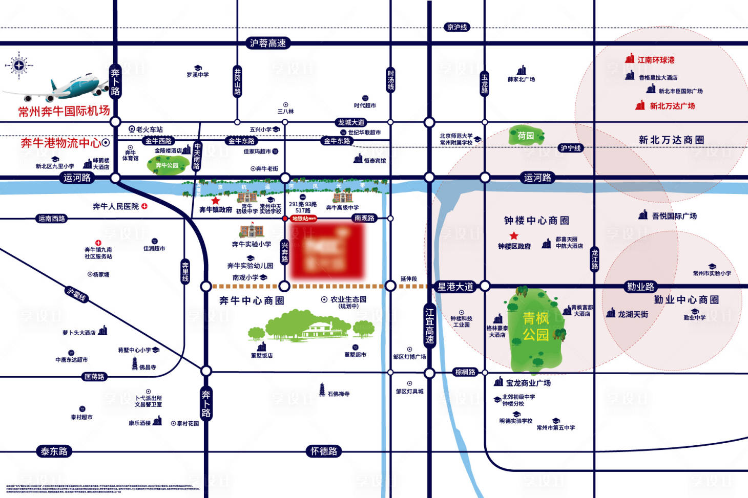 源文件下载【享设计】搜索编号：43110020009252480【地产区位图】