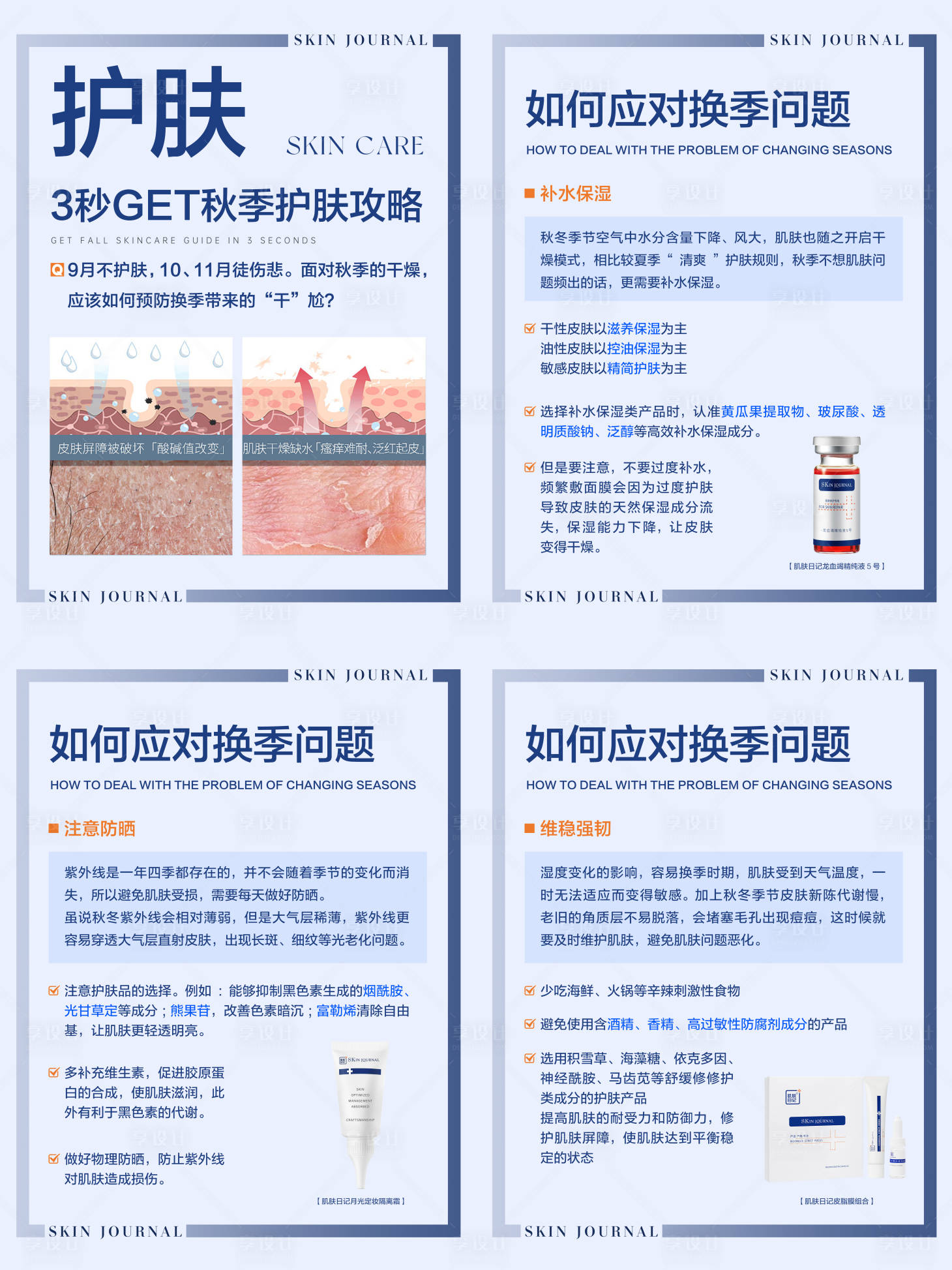 源文件下载【小红书护肤知识科普系列海报】编号：72850019852486844