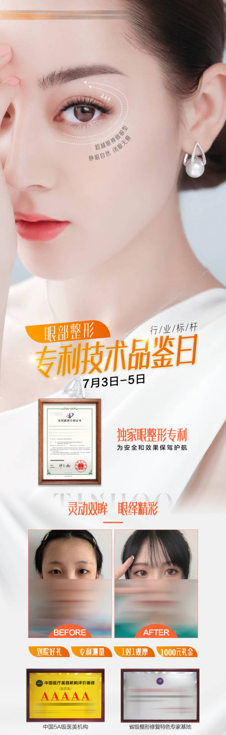 源文件下载【眼部整形专利技术品鉴日长图海报】编号：18600020015312815