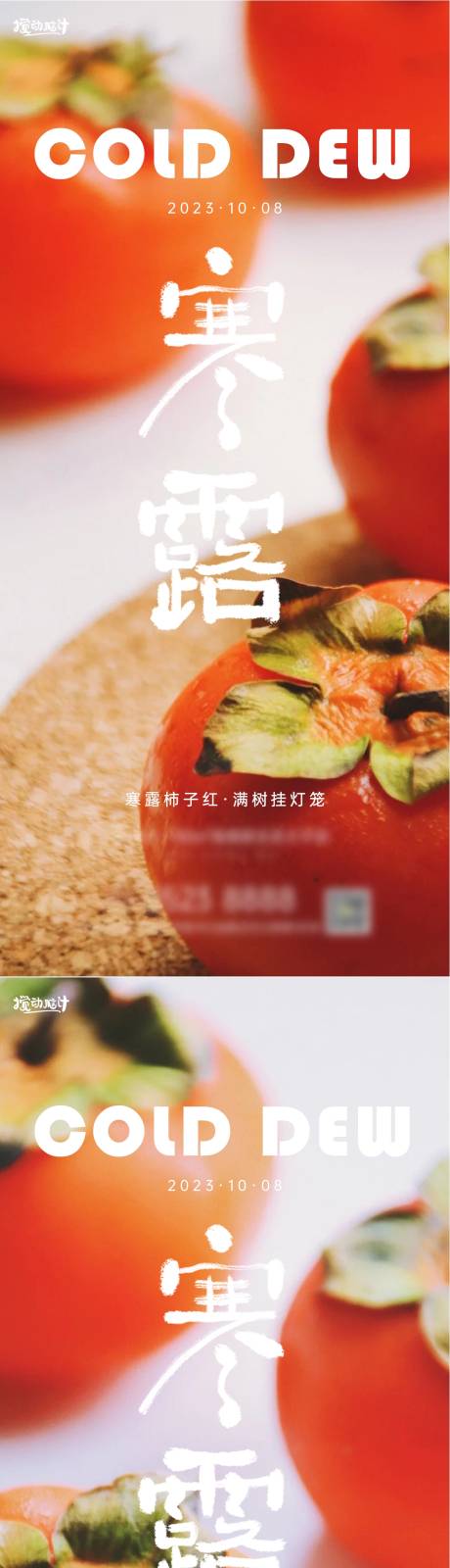 源文件下载【寒露柿子红了系列海报】编号：20700019602711379