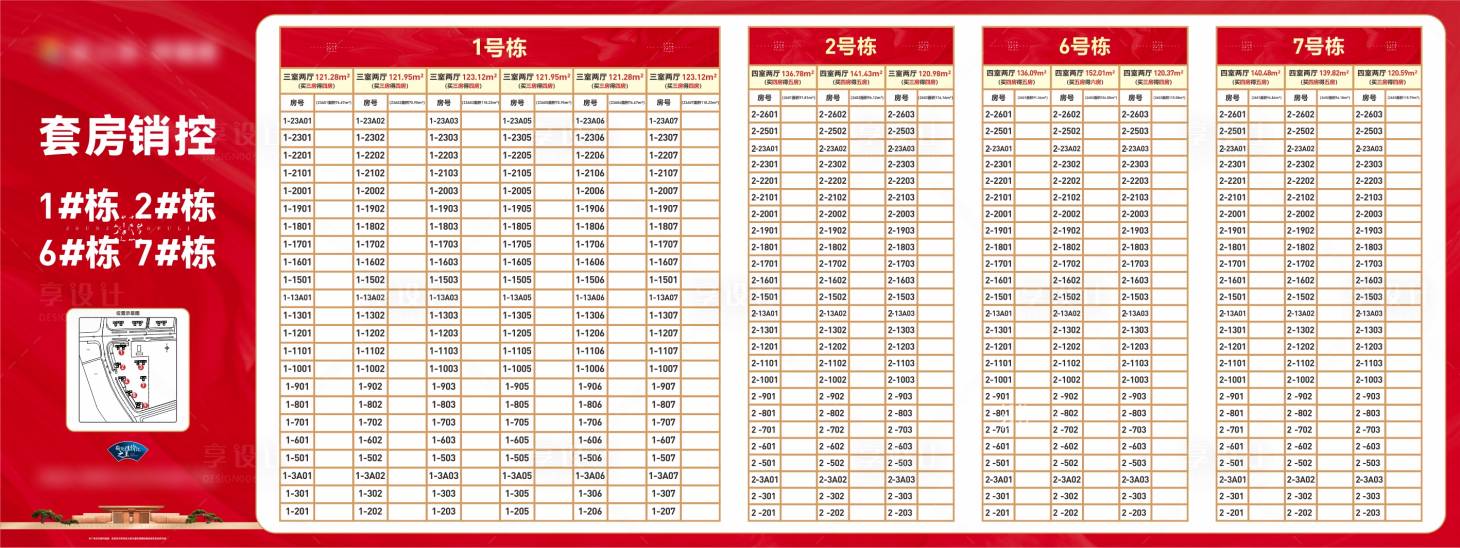 源文件下载【地产售楼部销控表】编号：46110019944299376