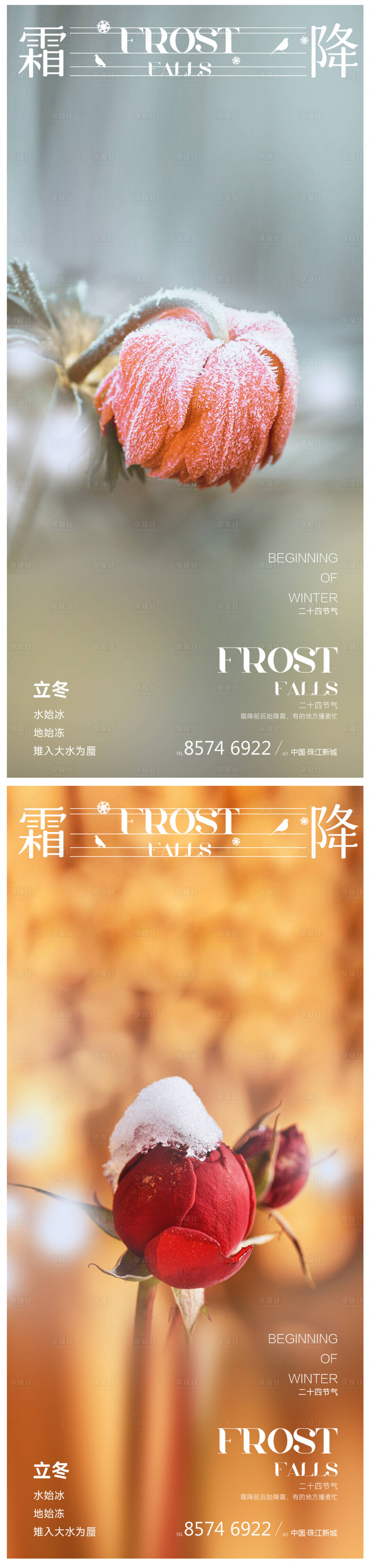 源文件下載【享設(shè)計】搜索編號：35660019627532917【霜降海報】