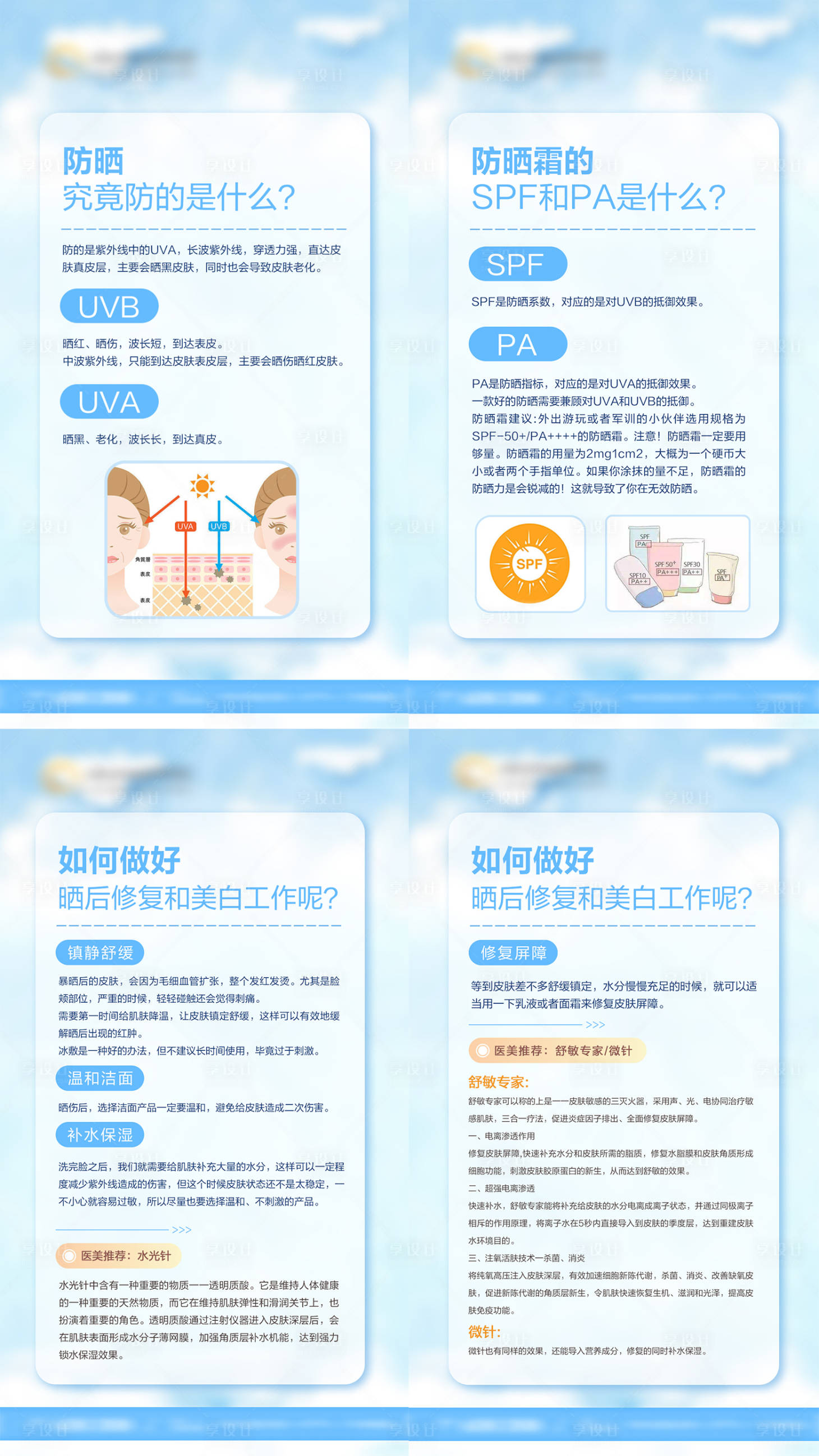 源文件下載【享設計】搜索編號：55490020124921067【美白防曬科普海報】