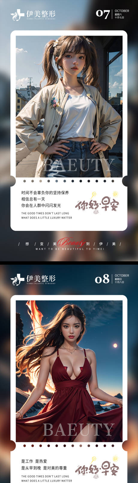 源文件下载【享设计】搜索编号：62530020202941703【医美早安图系列模板】