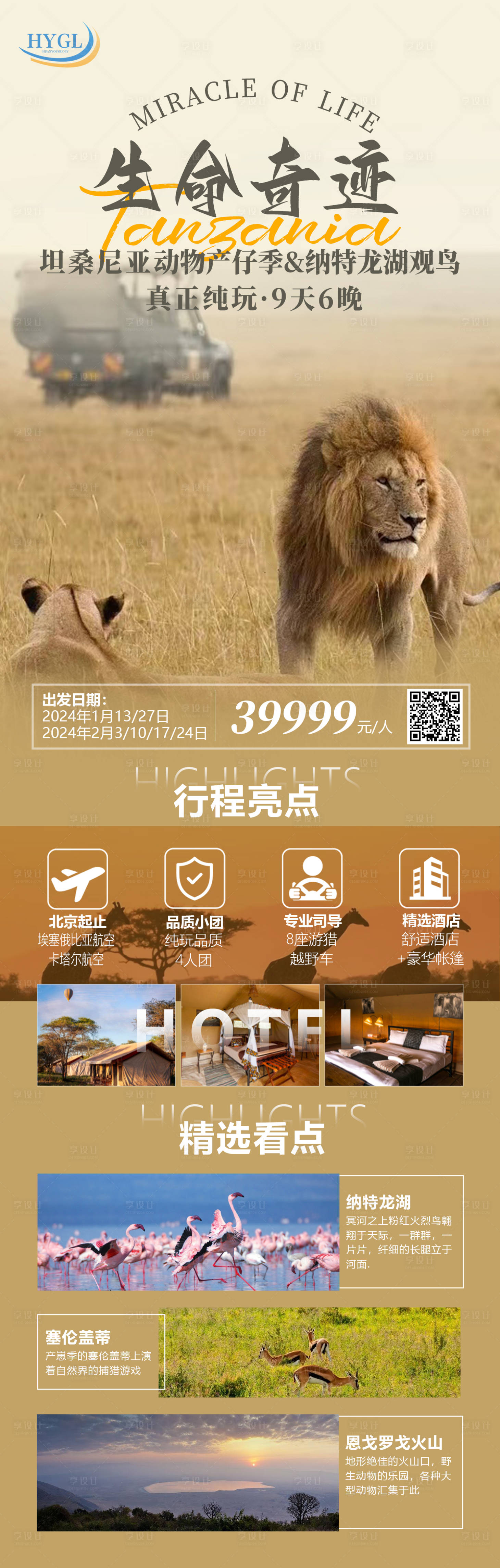 源文件下载【南非+坦桑尼亚动物大迁徙旅游海报】编号：92440020406376650