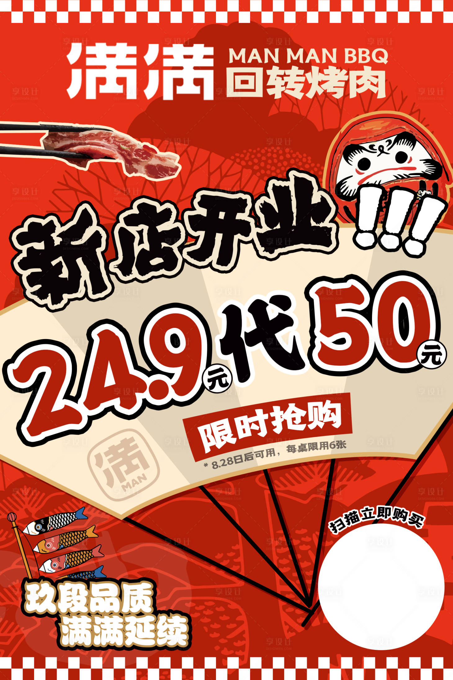 源文件下載【享設(shè)計(jì)】搜索編號(hào)：91310020602509793【餐飲開業(yè)代金券海報(bào) 】