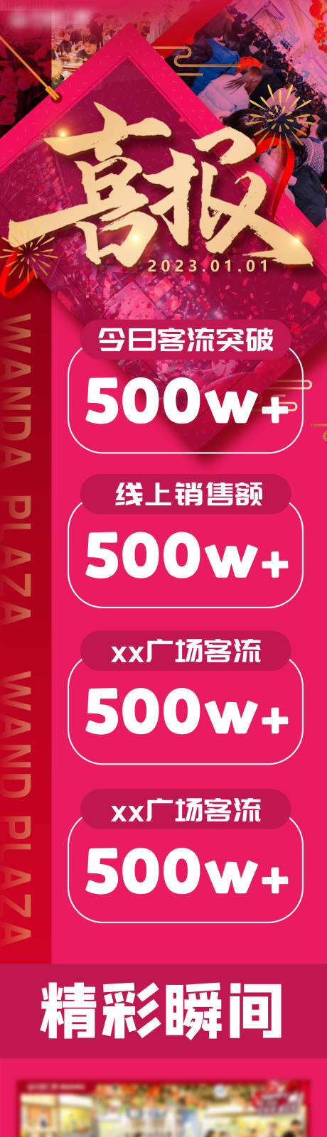 源文件下载【地产购物中心元旦客流喜报长图】编号：20231110145248570