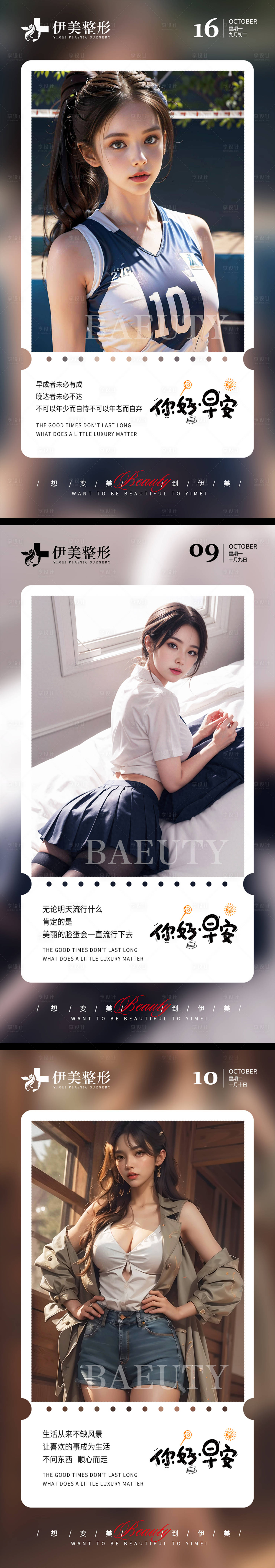 源文件下載【享設計】搜索編號：82260020203117992【醫美早安圖海報】