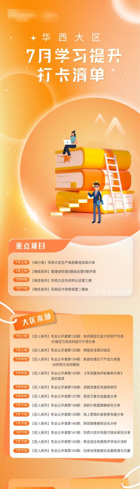 源文件下载【学习打卡培训长图海报】编号：32510020298455321