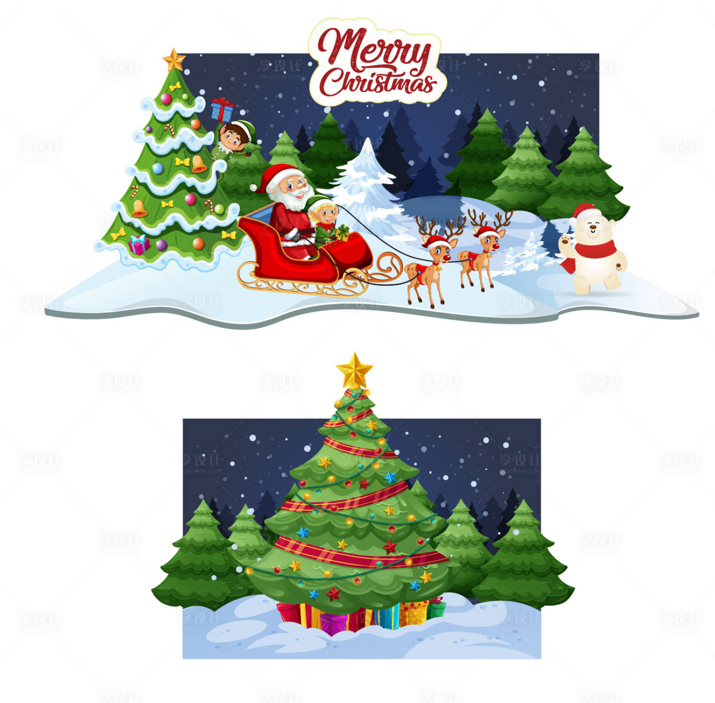 源文件下载【享设计】搜索编号：33930020209489302【冰雪圣诞节堆头美陈】