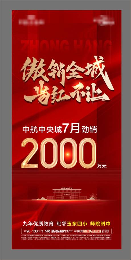 源文件下载【地产热销红金海报】编号：44250020183619515