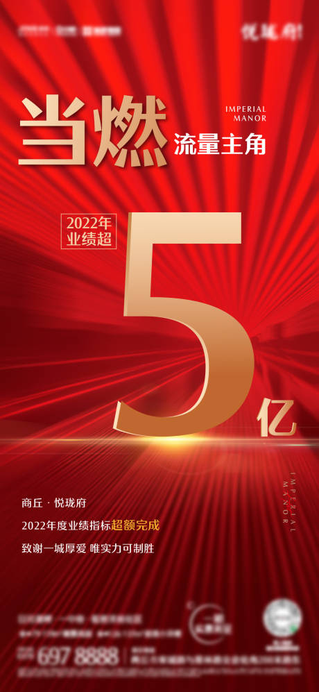 源文件下载【地产业绩红金海报】编号：41290020570009696