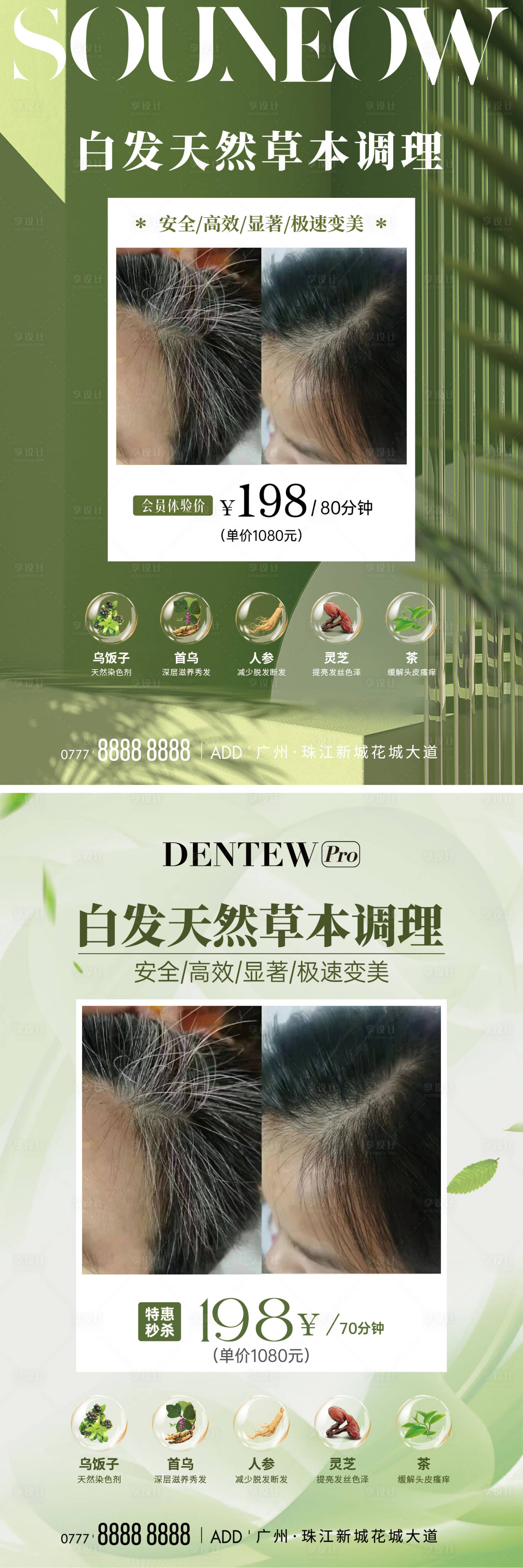 源文件下载【享设计】搜索编号：30160020186933404【植物染发海报】