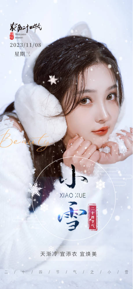 源文件下载【小雪海报】编号：96640020232208969