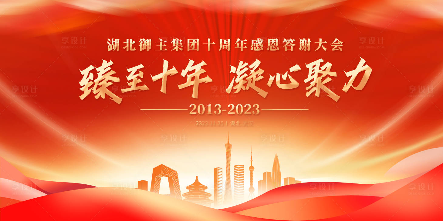 源文件下載【紅金會議背景板】編號：15170020262532872