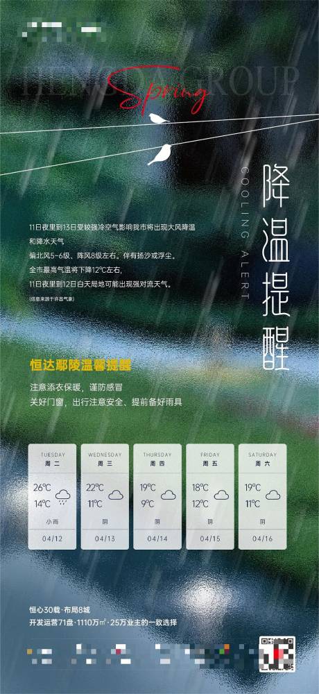 源文件下载【享设计】搜索编号：58150020214946845【降温温馨提示海报】