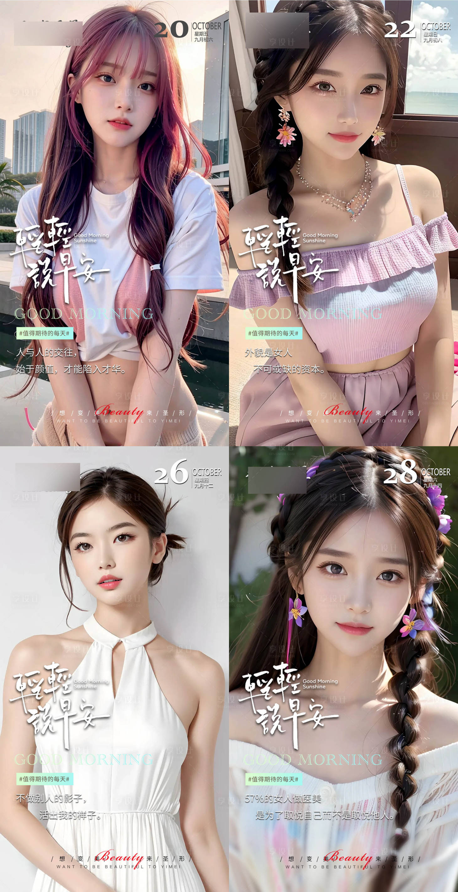 源文件下載【享設(shè)計(jì)】搜索編號：17430020188798990【醫(yī)美早安圖】