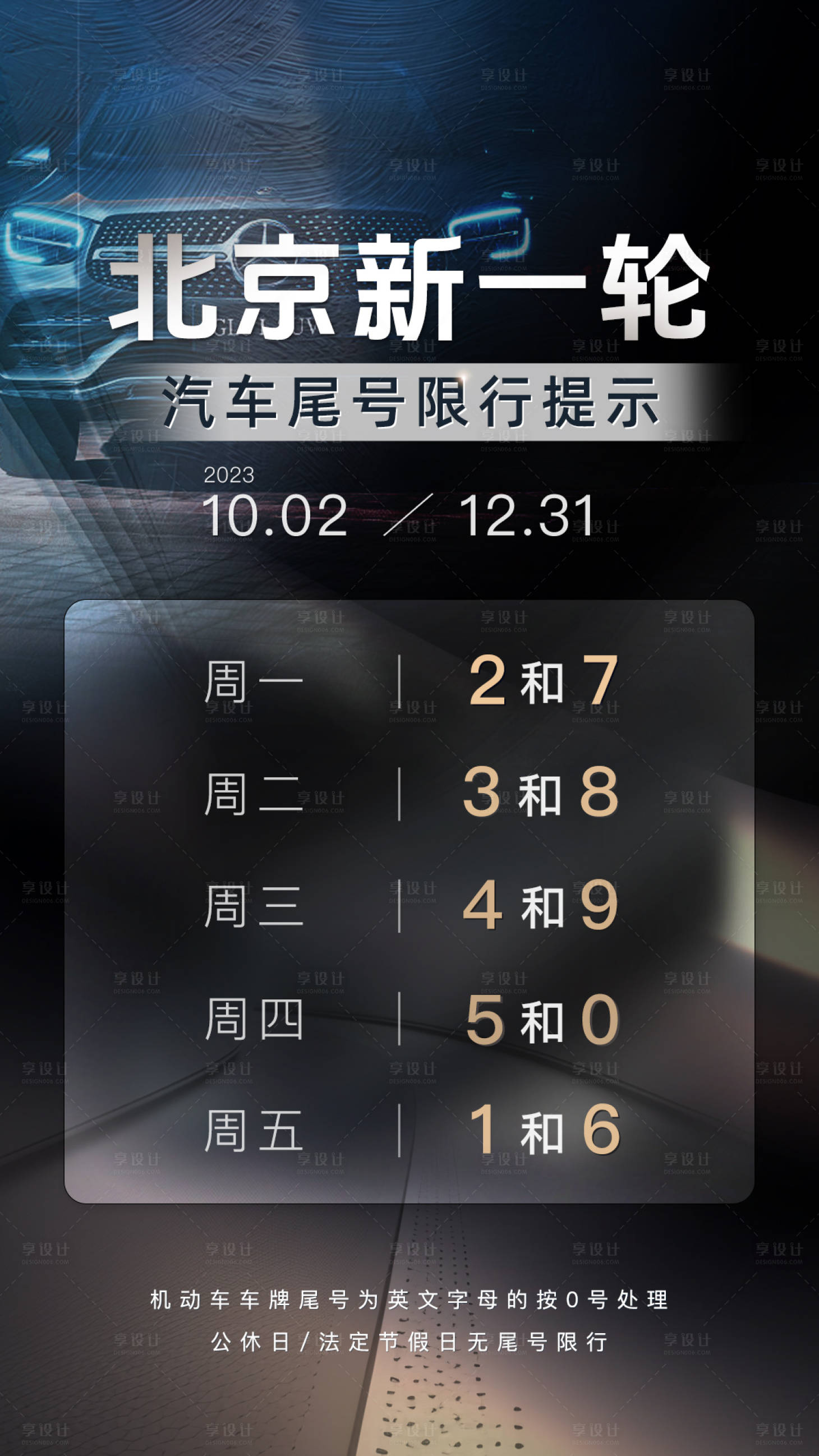 源文件下载【汽车尾号限行海报】编号：26980020157558064