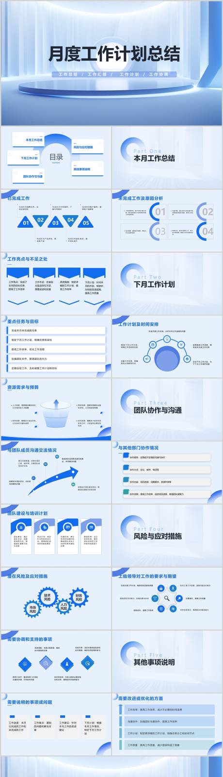 源文件下载【月度工作计划总结PPT】编号：20231113170613694