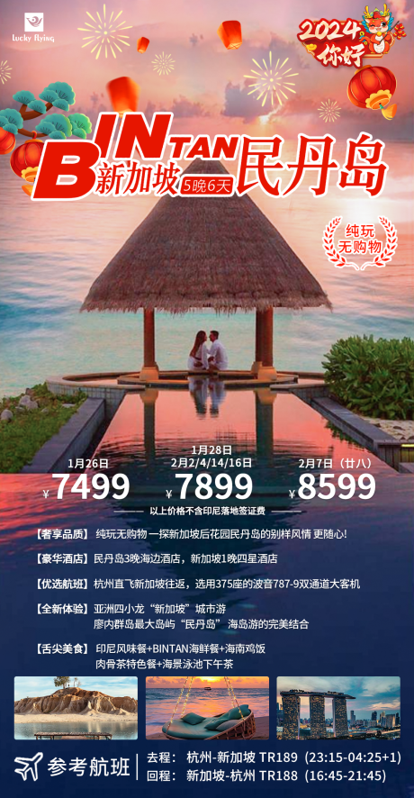 新加坡民丹岛旅游海报 