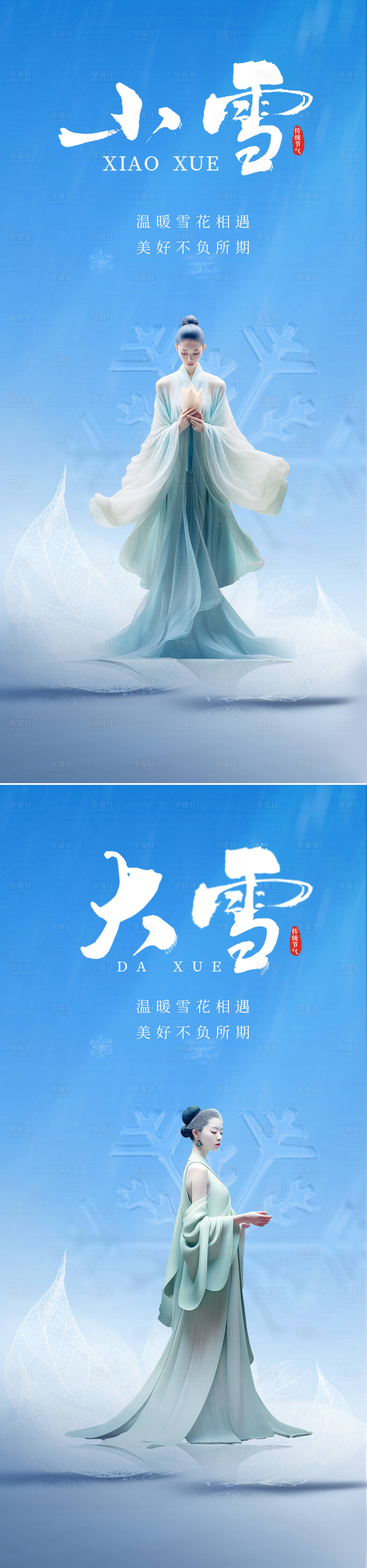 源文件下载【医美小雪大雪节气海报】编号：10850020355212044
