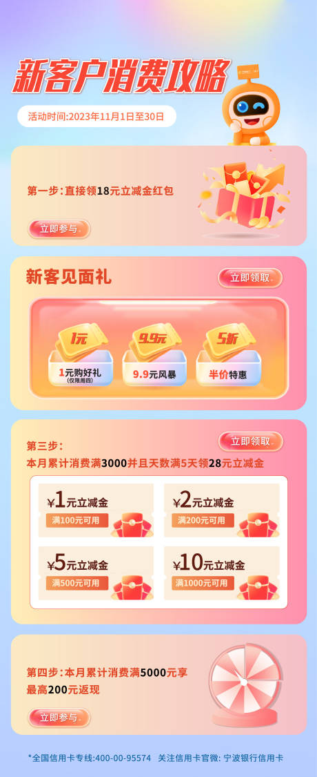 源文件下载【新客消费五重礼长图海报】编号：95680020179815520
