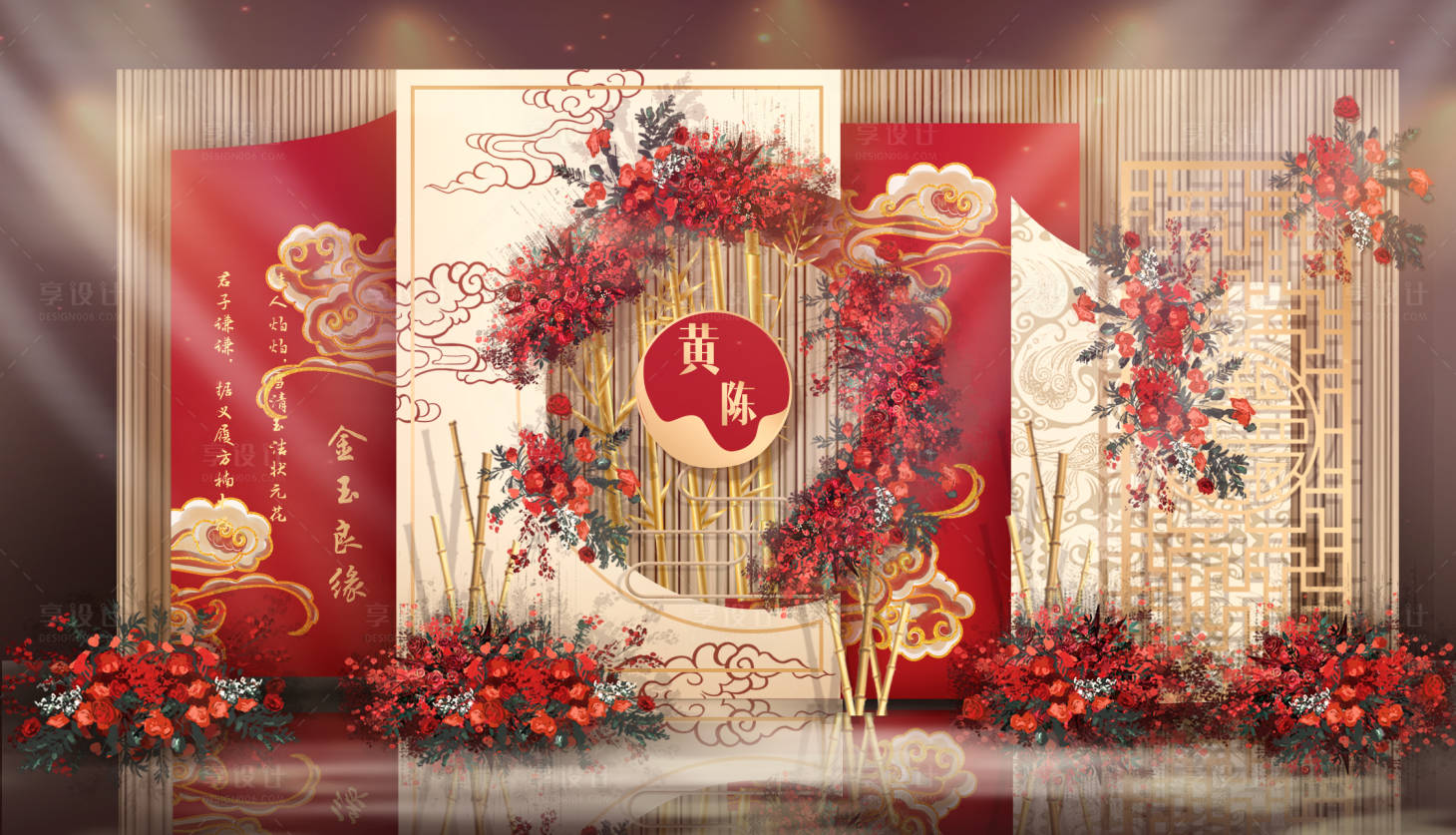 新中式香槟色小型婚礼 2019|空间|舞台美术|Shiyuan野子 - 原创作品 - 站酷 (ZCOOL)