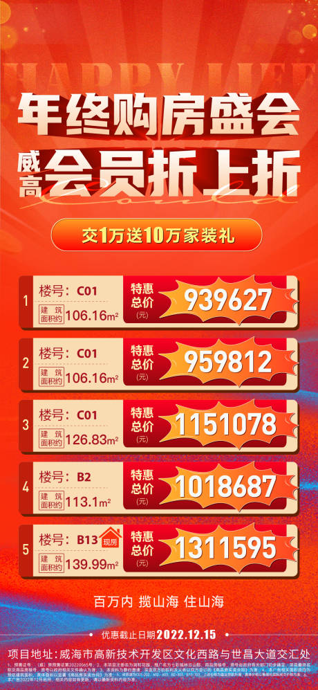 源文件下载【地产特价房房源喜庆海报】编号：69580020587462870
