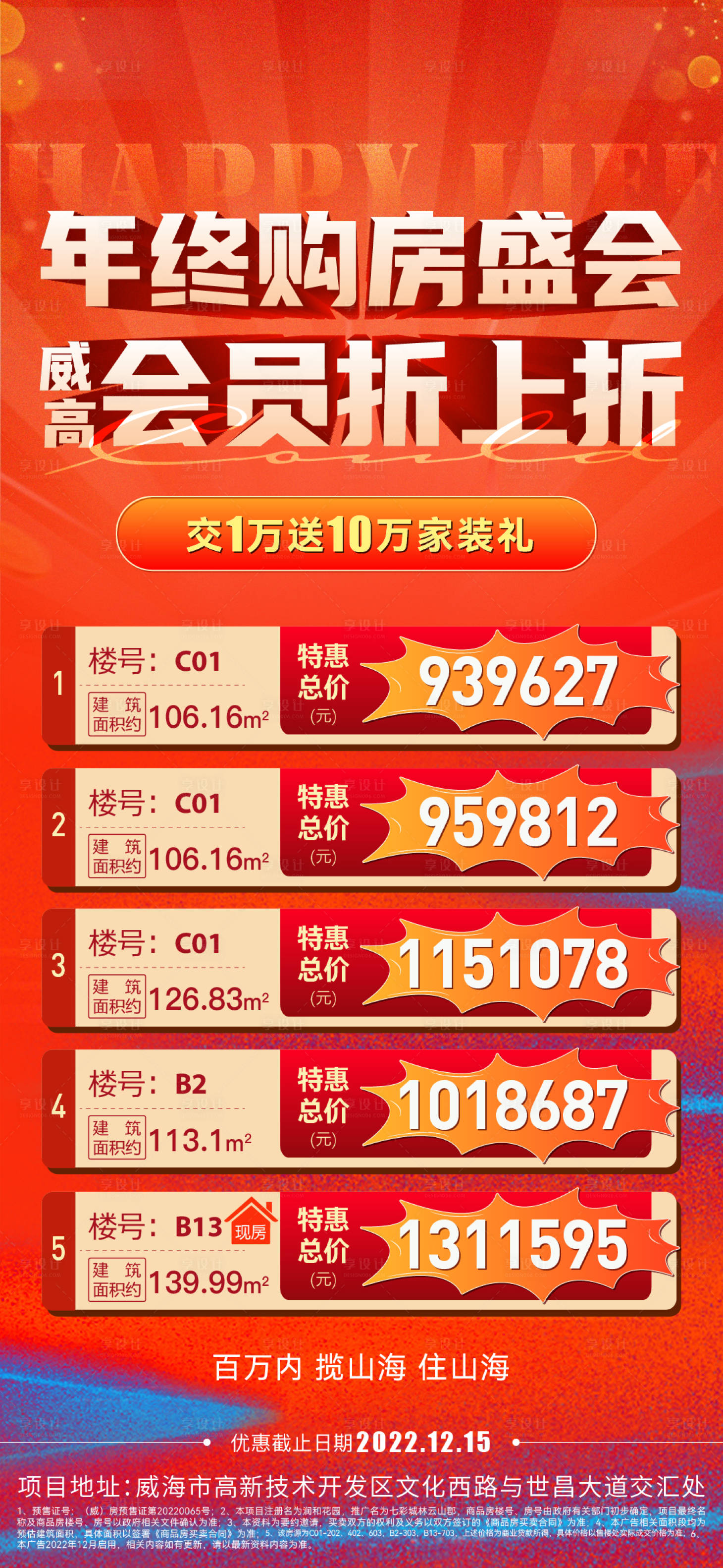 源文件下載【享設計】搜索編號：69580020587462870【地產特價房房源喜慶海報】