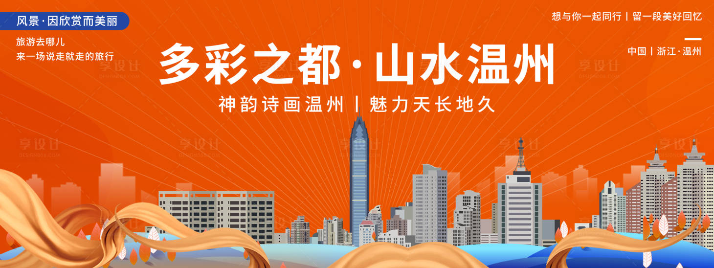 源文件下载【温州印象城市旅游背景板】编号：35490020328128228