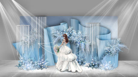 编号：20231109165523237【享设计】源文件下载-蓝色婚礼效果图