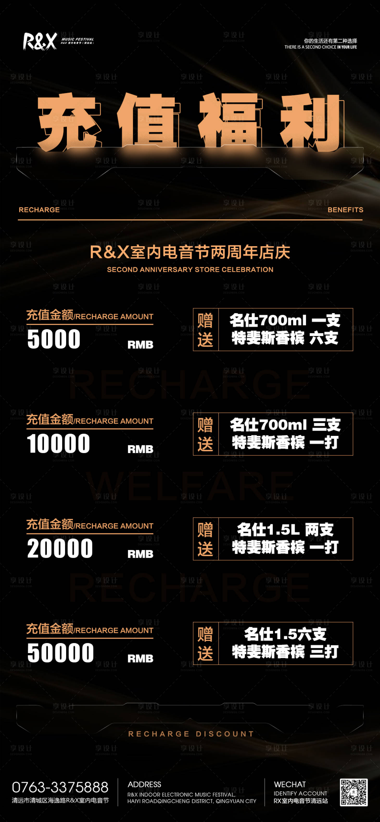 源文件下载【享设计】搜索编号：31520020347868150【酒吧套餐充值海报】