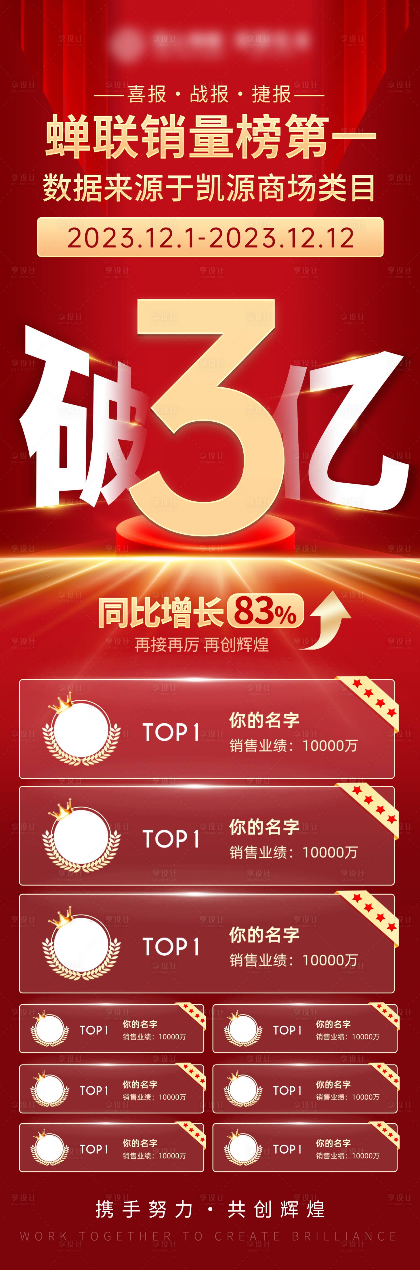 源文件下载【享设计】搜索编号：10210020311789986【销冠排行榜喜报战报捷报长图海报】