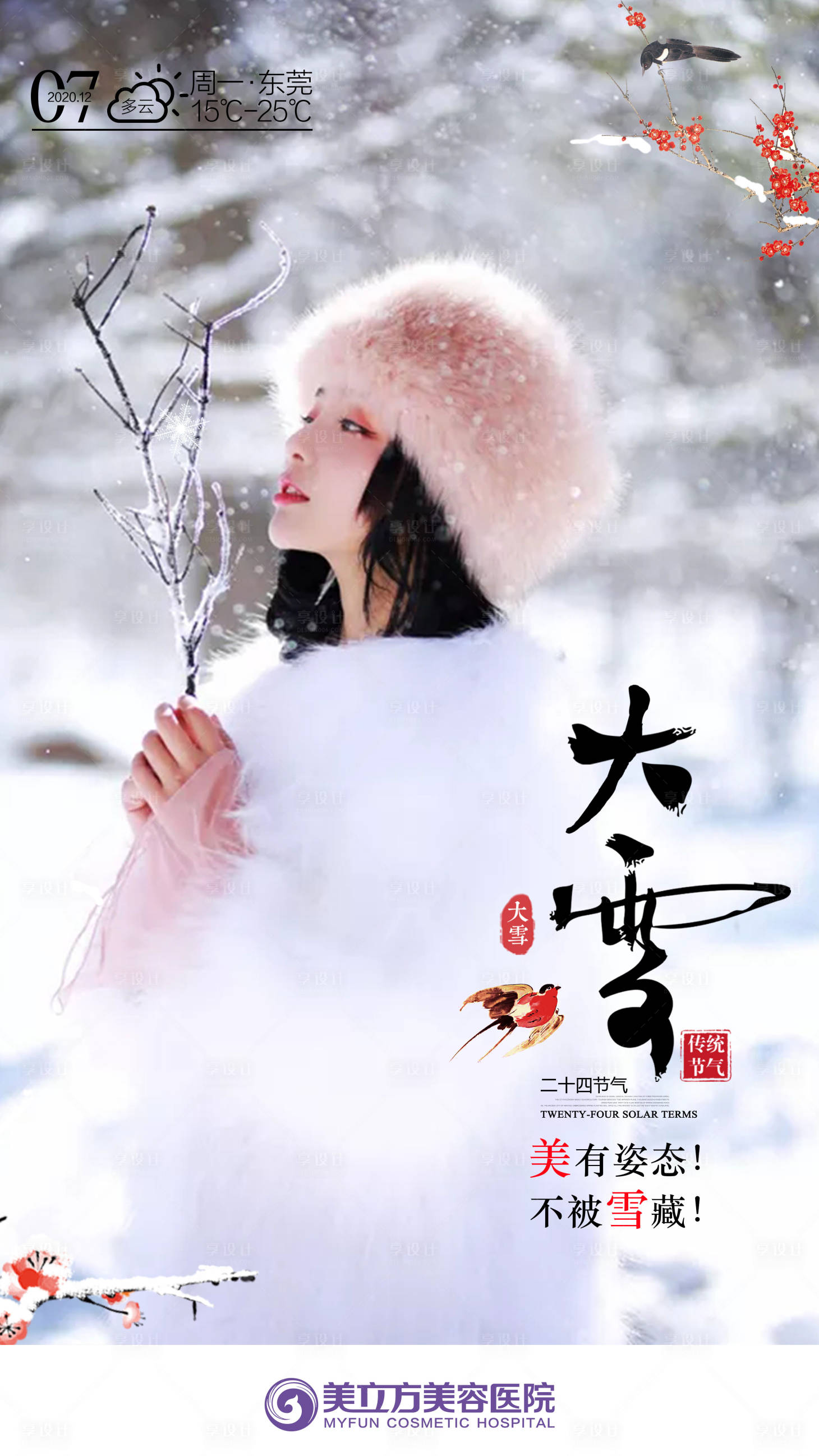 源文件下載【享設計】搜索編號：51710020478165418【醫美大雪節氣海報】