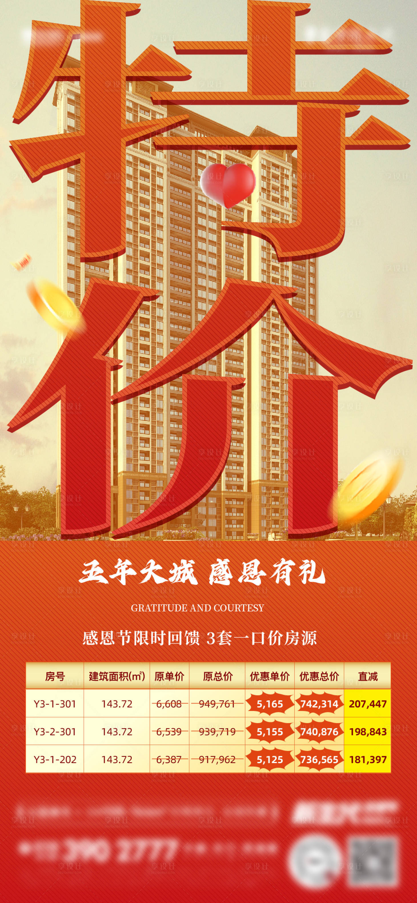 源文件下载【享设计】搜索编号：16530020540165400【感恩节特价房促销海报】