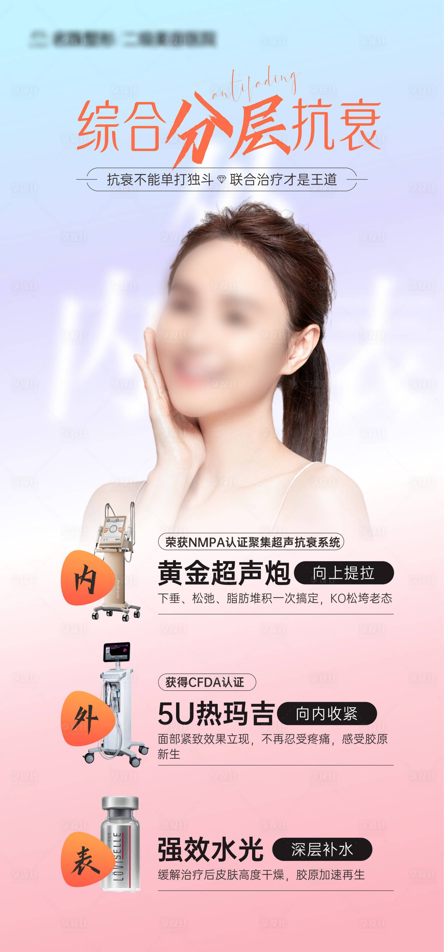 源文件下載【享設計】搜索編號：68000020667419990【醫美綜合分層抗衰海報】