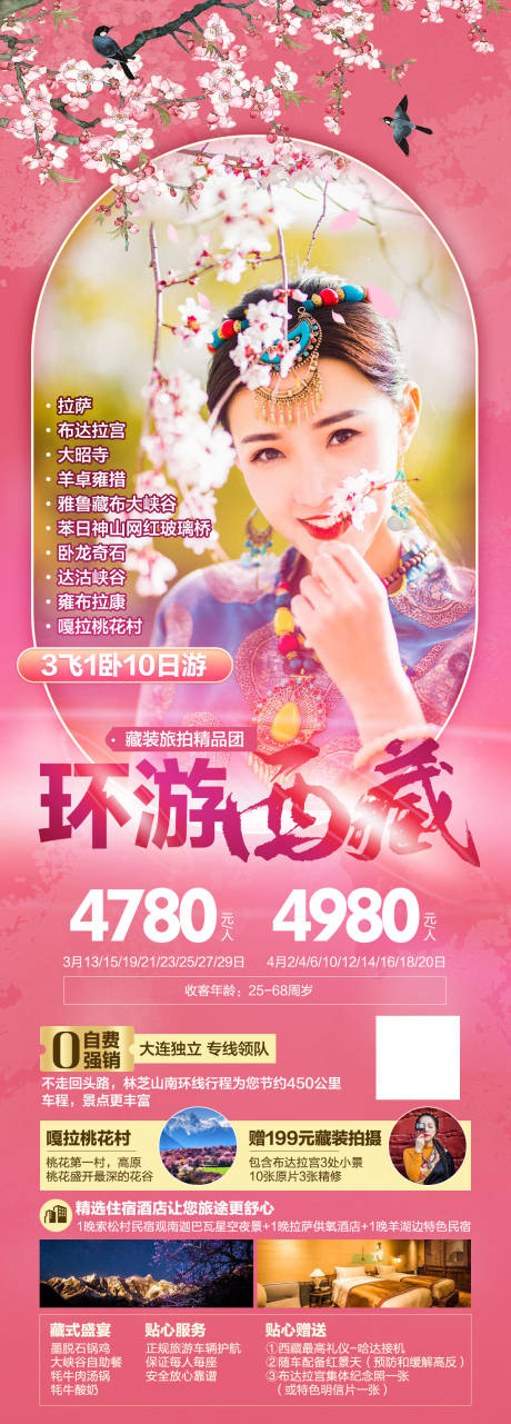 西藏林芝桃花节旅游海报
