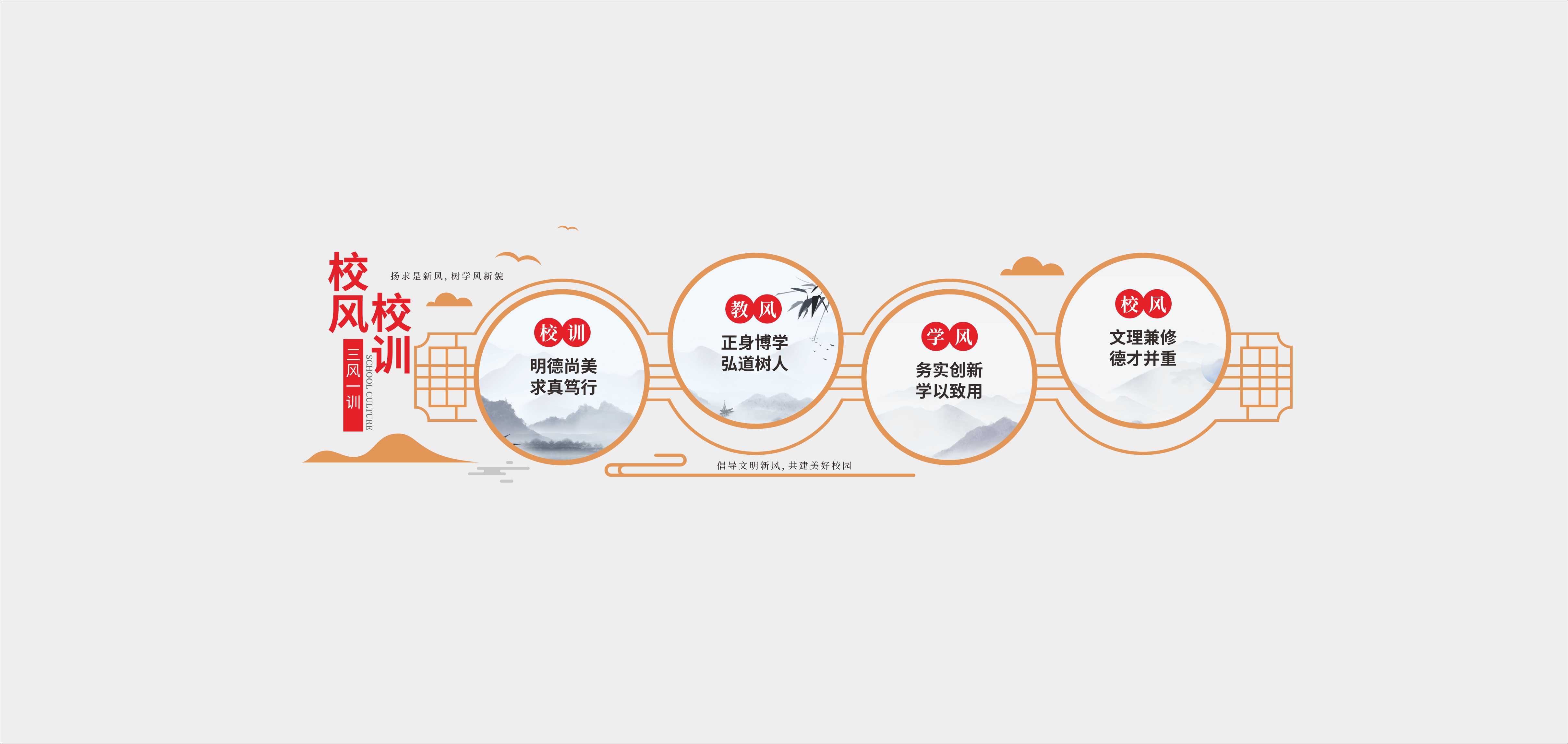 学校校园文化墙背景板