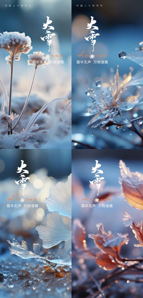 源文件下载【大雪节气系列海报】编号：20231124100749482