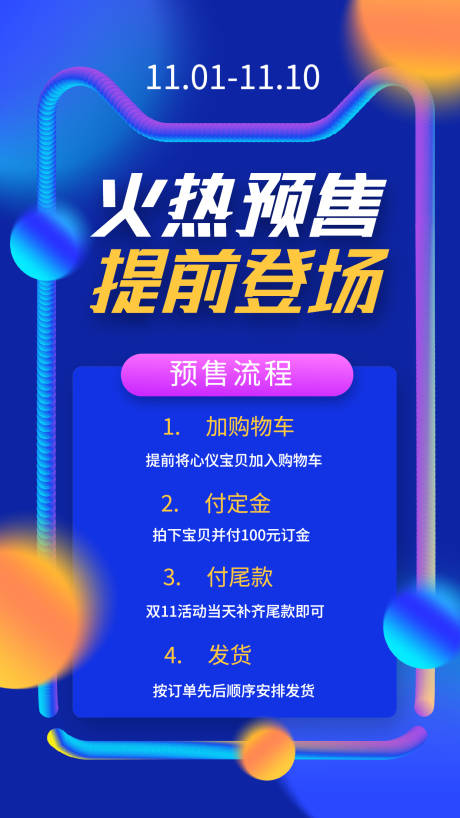 源文件下载【双11预售流程海报】编号：19930020148438193