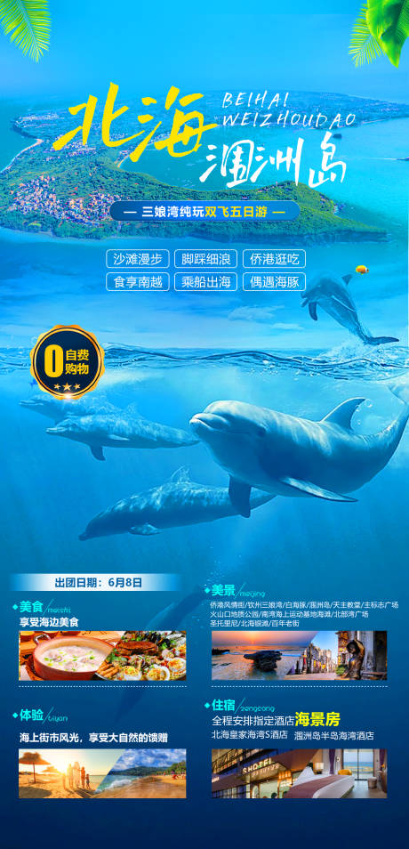 编号：20231127153628183【享设计】源文件下载-海豚涠洲岛旅游海报