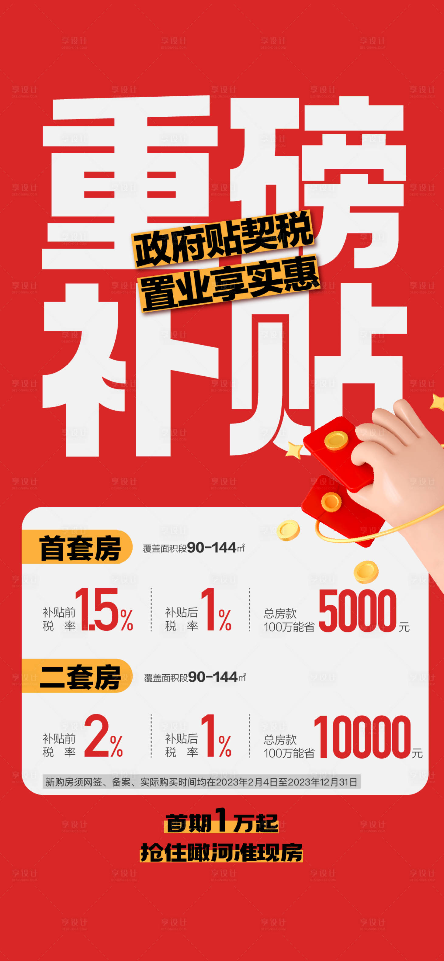 源文件下載【享設計】搜索編號：45680020427751992【政策補貼房地產海報】