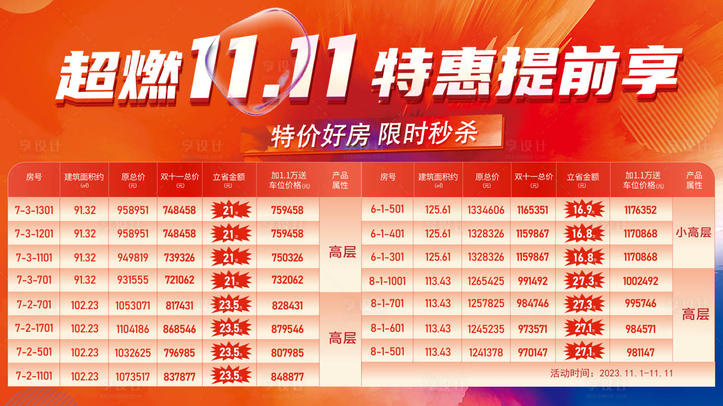 源文件下載【享設計】搜索編號：78530020186767696【雙十一購房節鉅惠主畫面】