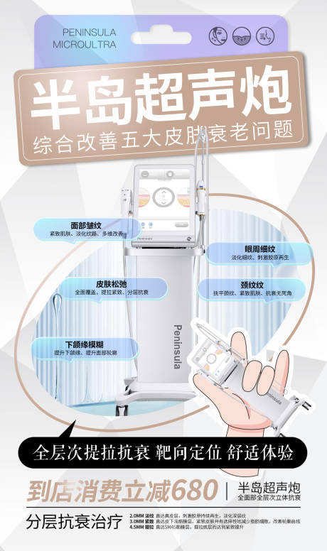 源文件下载【超声炮抗衰医美海报】编号：41570020373437015