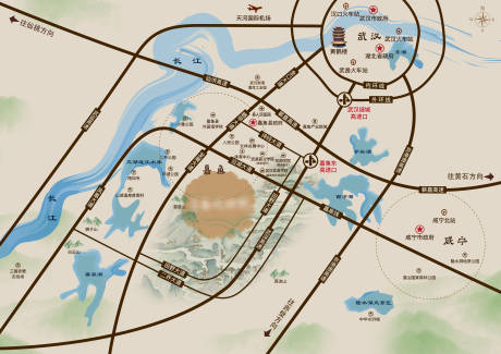 源文件下载【享设计】搜索编号：86950020376264483【咸宁区位图】